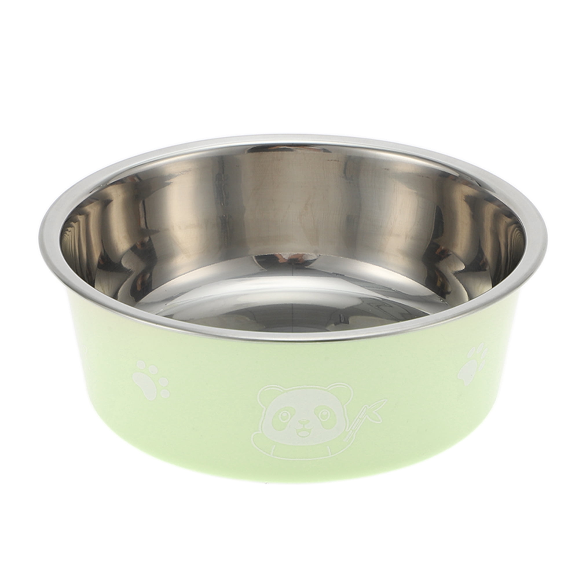 Unique Bargains Non-Skid Medium Dog Bowl Panda Pattern 1 Pc Green