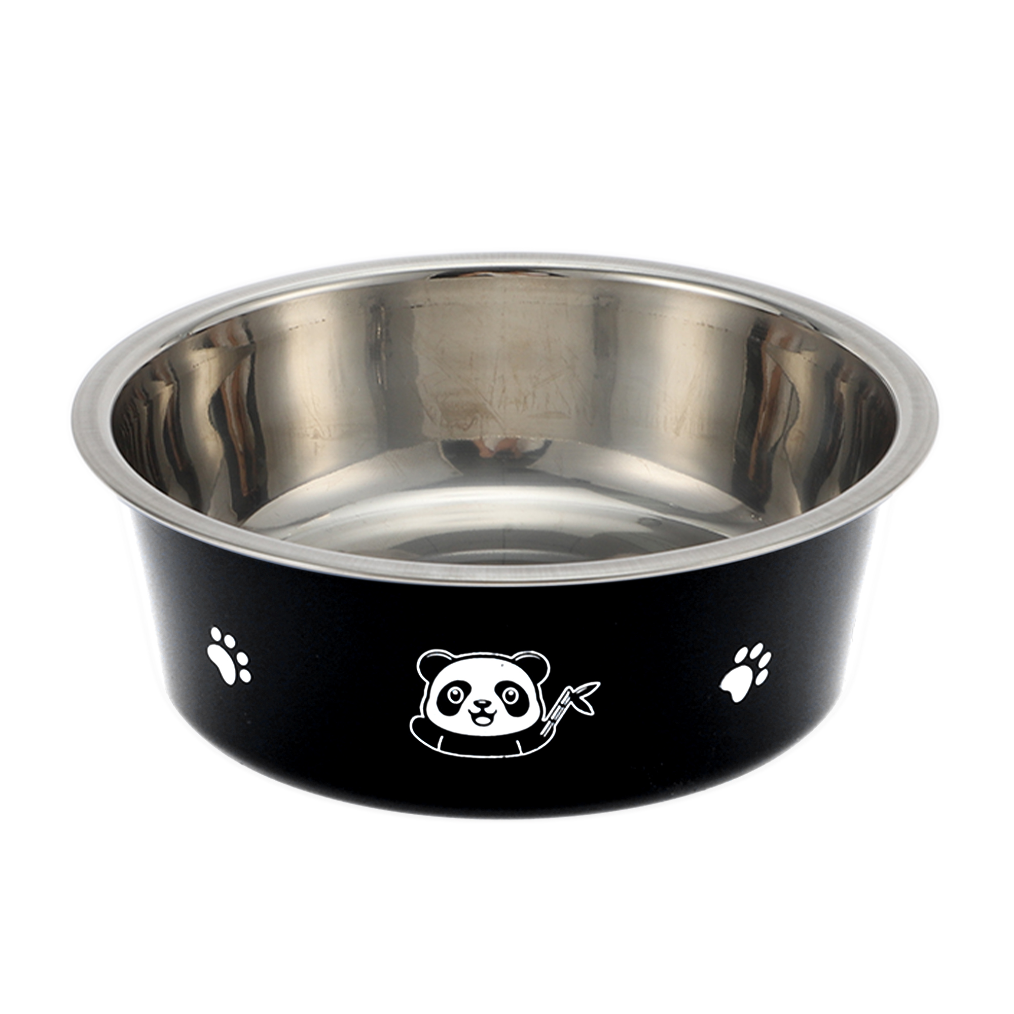 Unique Bargains Non-Skid Small Dog Bowl Panda Pattern 1 Pc Black