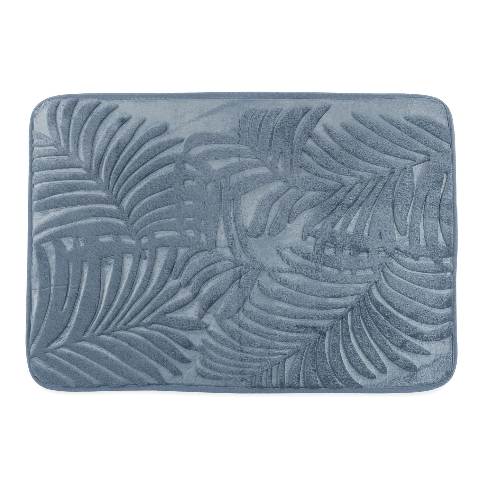 Unique Bargains Non Slip Absorbent Microfiber Plush Shaggy Bath Mat Blue 24" x 16"