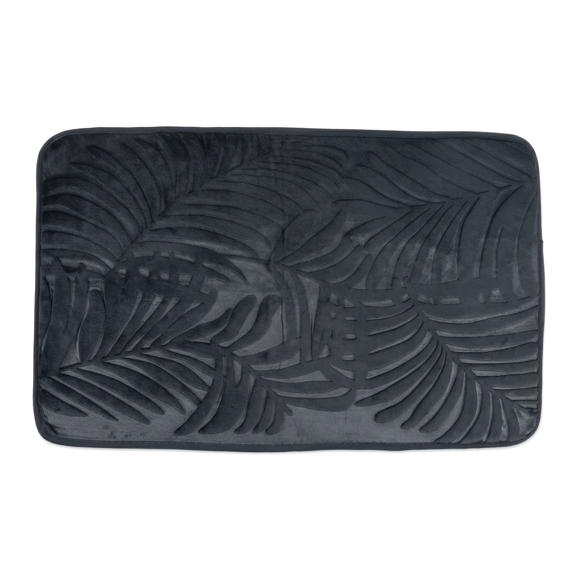 Unique Bargains Non Slip Absorbent Microfiber Plush Shaggy Bath Mat Dark Gray 24" x 16"