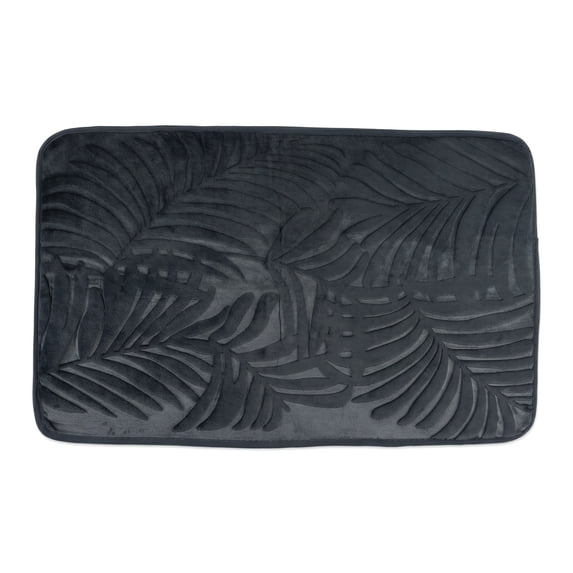 Unique Bargains Non Slip Absorbent Microfiber Plush Shaggy Bath Mat Dark Gray 24" x 16"