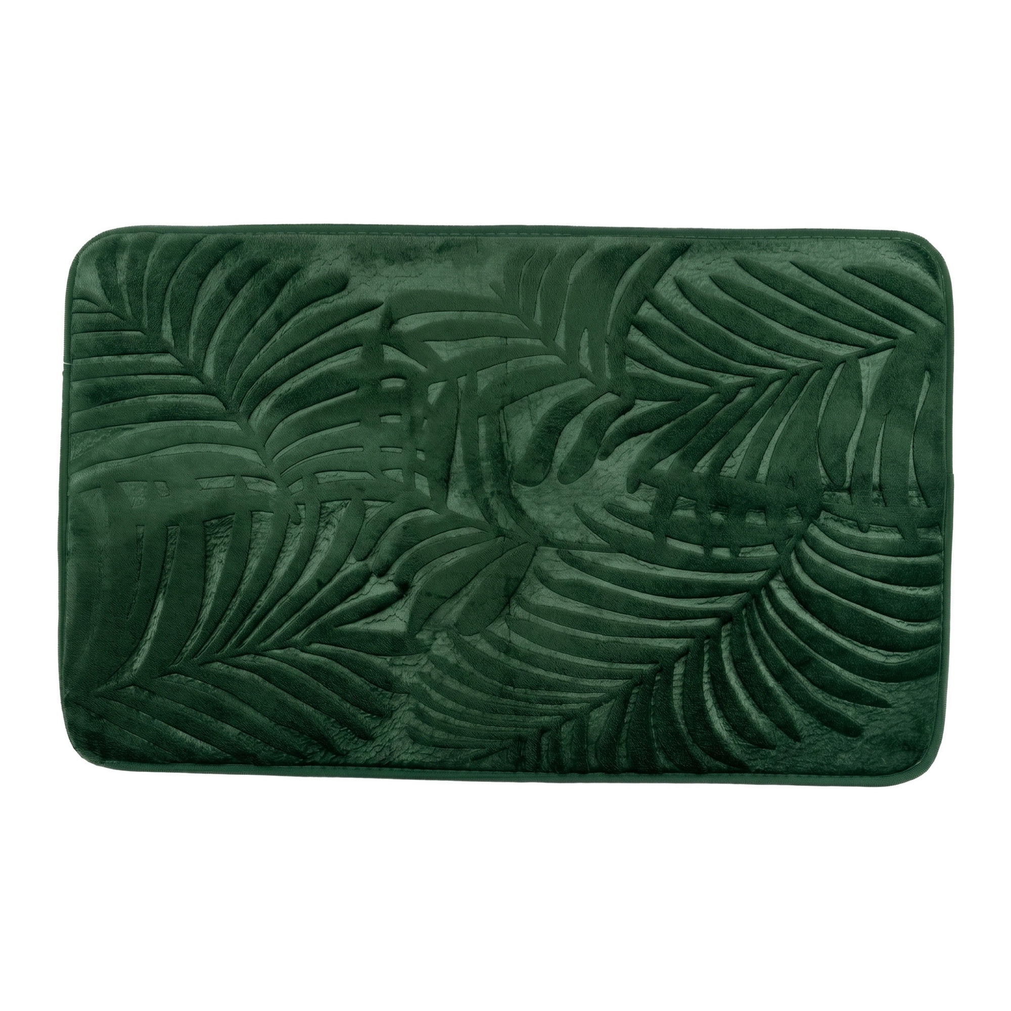 Unique Bargains Non Slip Absorbent Microfiber Plush Shaggy Bath Mat Green 24" x 16"