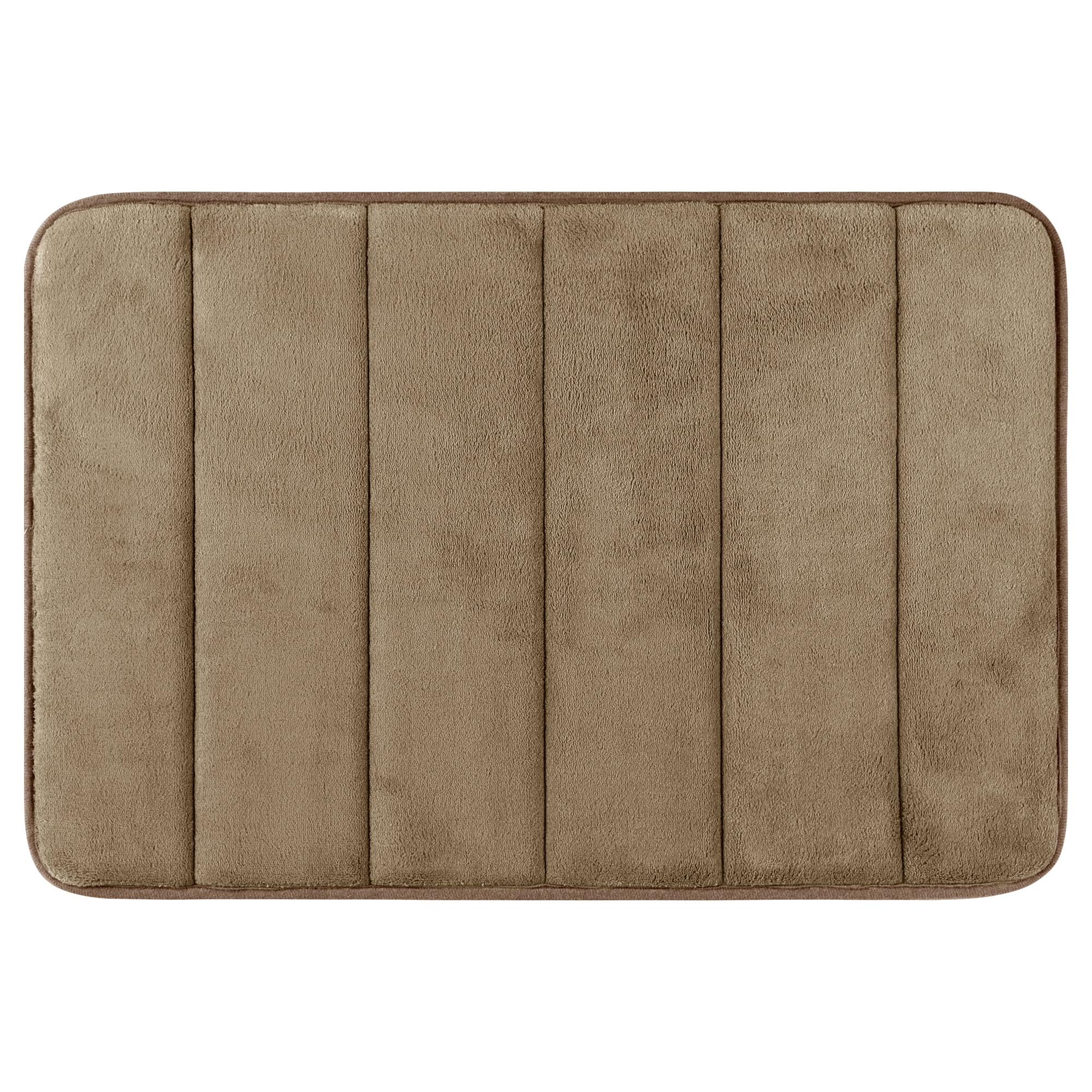 Unique Bargains Non Slip Bathroom Rug Soft Bathroom Mat Quick Dry Anti Skid Bath Rugs Brown 16"x24"
