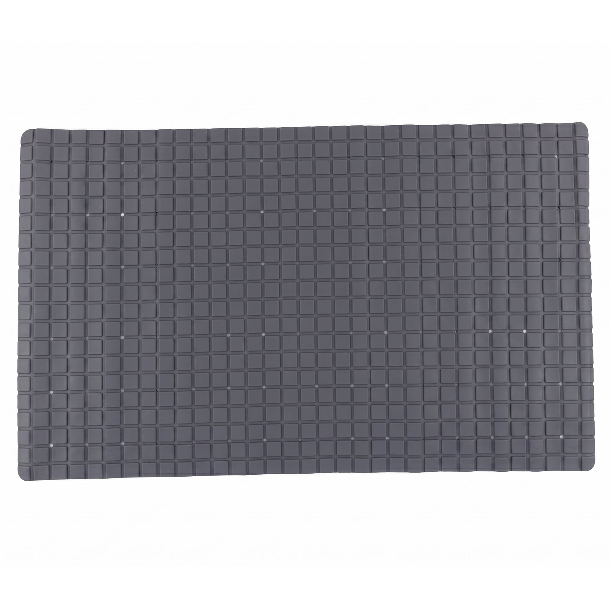 Unique Bargains Non-Slip Bathtub Mat with Strong Suction Cup and Quick Dry Gray 28" x 16"