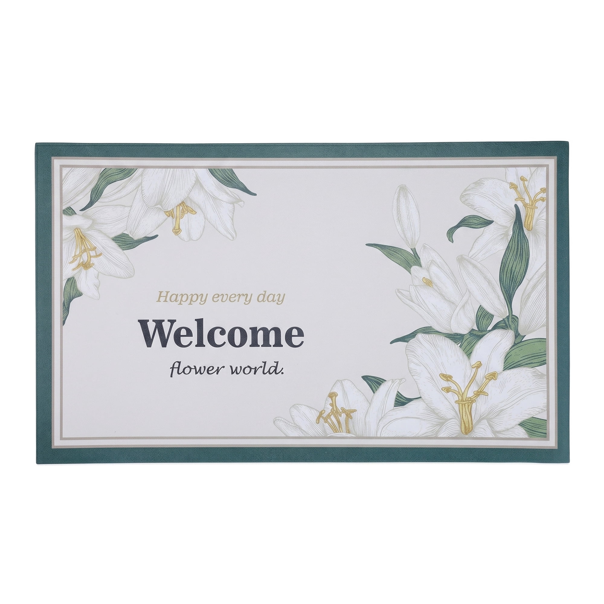 Unique Bargains Non-Slip Doormat for Front Door Waterproof Mud Scraper Rug Beige 30" x 18"