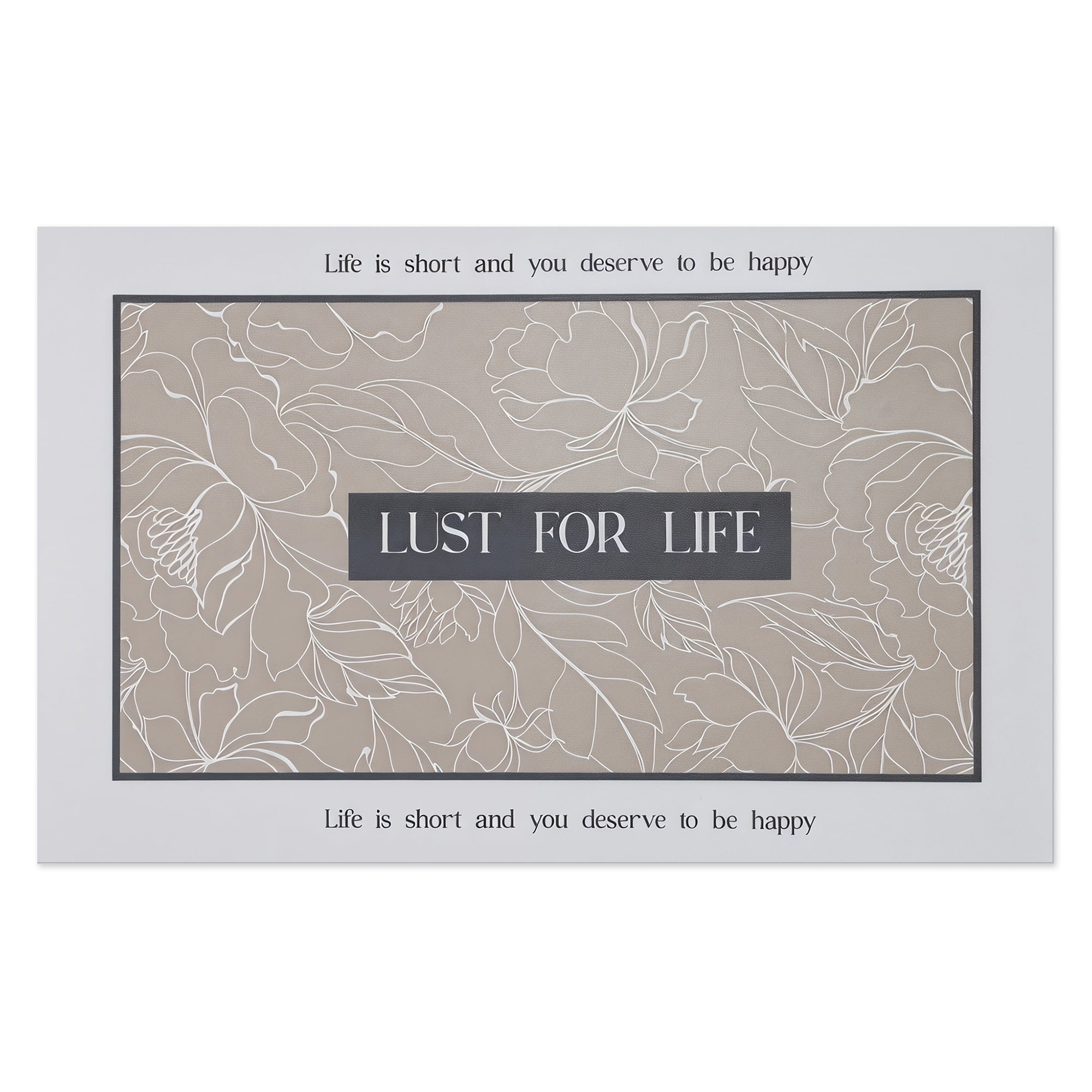 Unique Bargains Non-Slip Doormat for Front Door Waterproof Mud Scraper Rug Brown Flower 30" x 18"