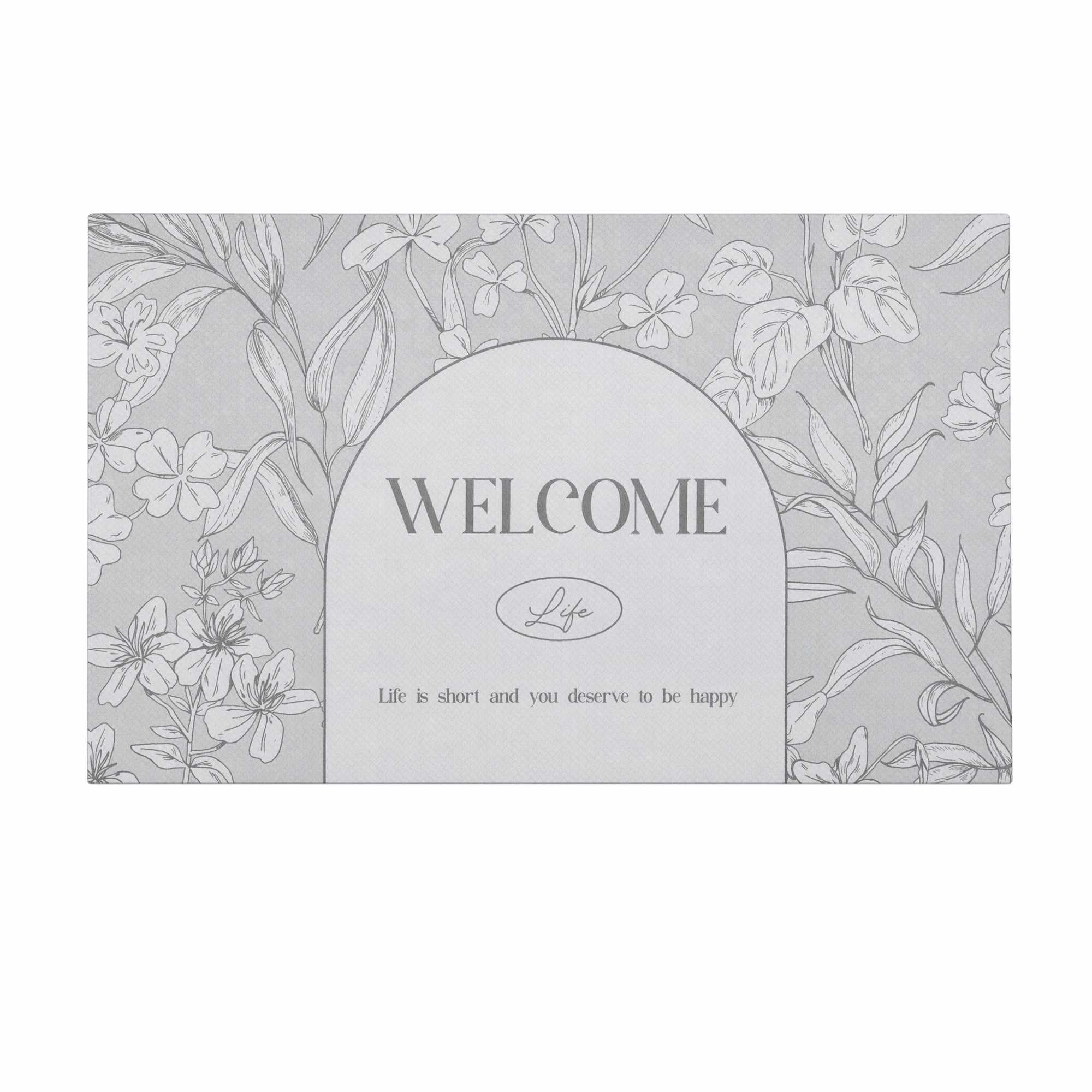 Unique Bargains Non-Slip Doormat for Front Door Waterproof Mud Scraper Rug Grey 30" x 18"