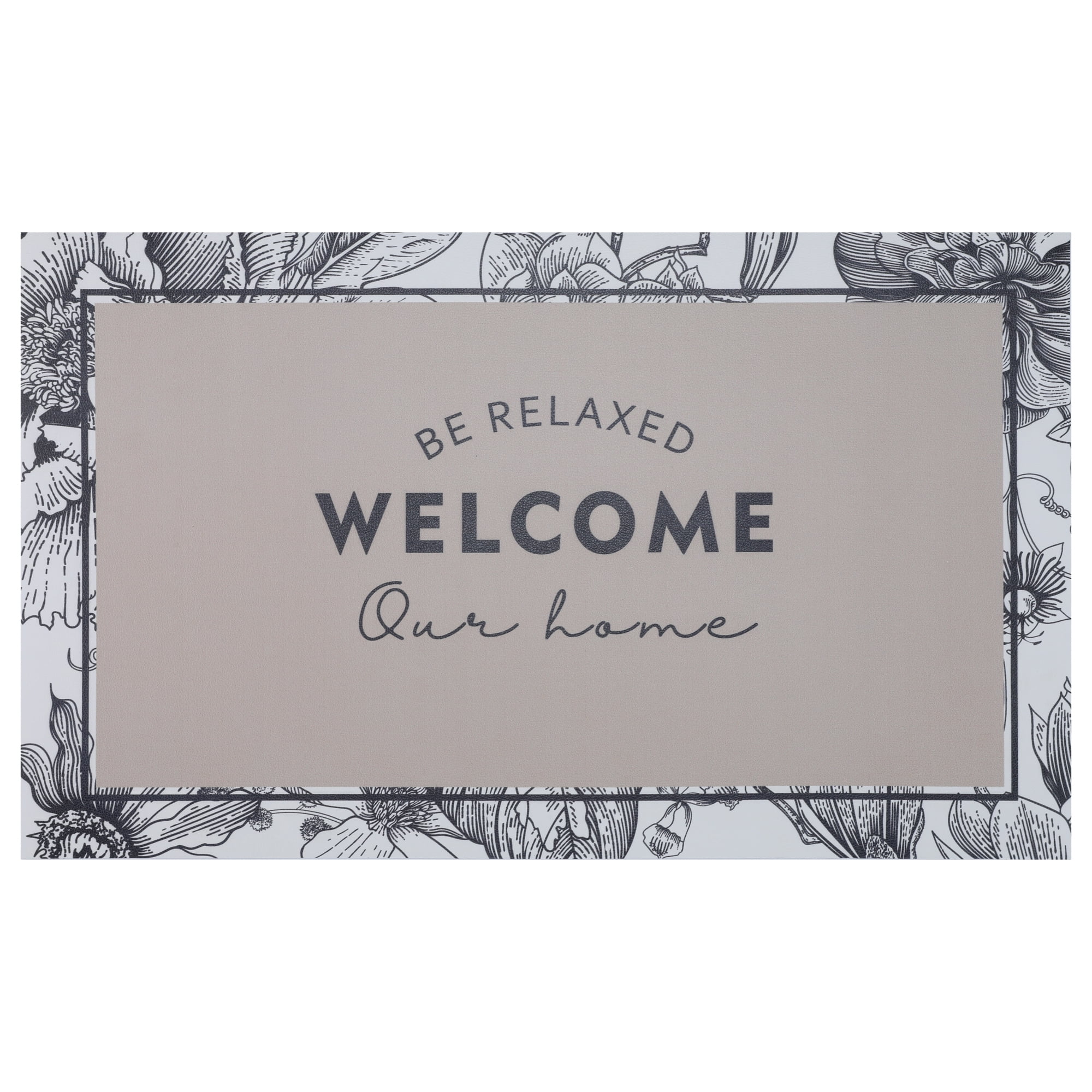 Unique Bargains Non-Slip Doormat for Front Door Waterproof Mud Scraper Rug Khaki 30" x 18"