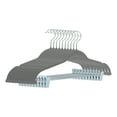 thumbnail image 1 of Unique Bargains Non-Slip Flocked Hangers with Pinch Clips 10 Packs Gray, 1 of 6