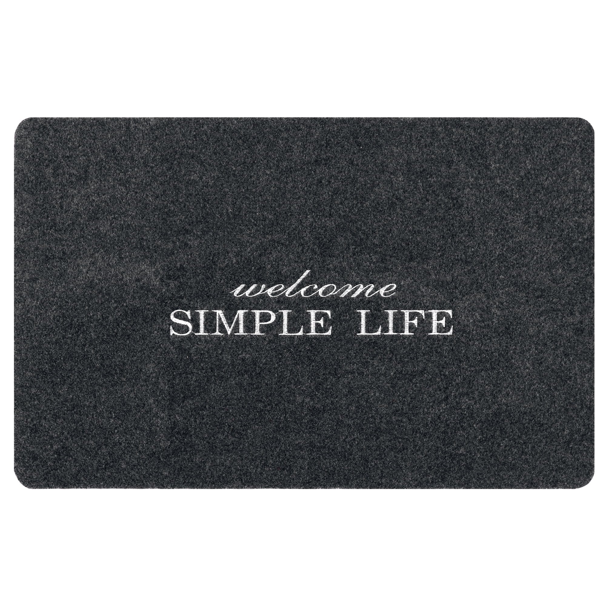 Unique Bargains Non-Slip Indoor Outdoor Mats Rubber Backing for Front Door Garage Floor Simple Gray 18"x28"