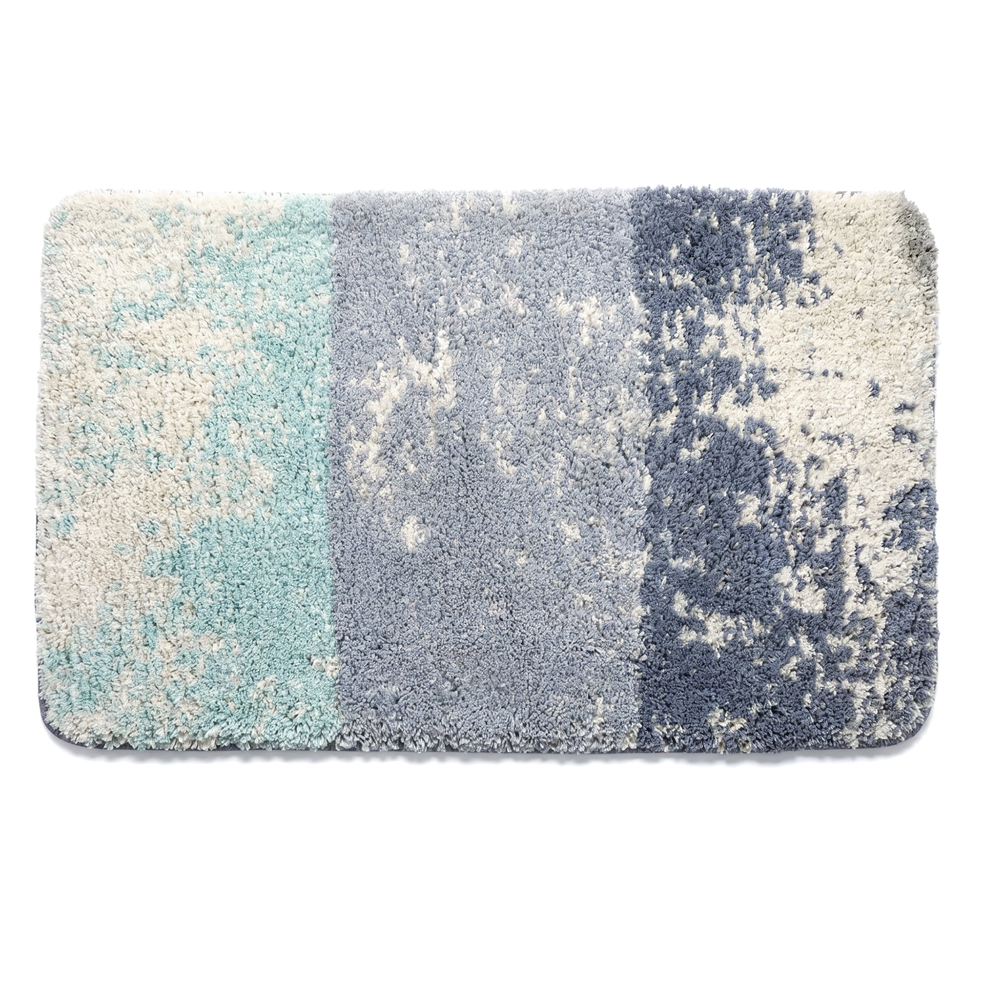 Unique Bargains Non Slip Machine Washable Plush Shaggy Bath Mat Grey 32" x 20"