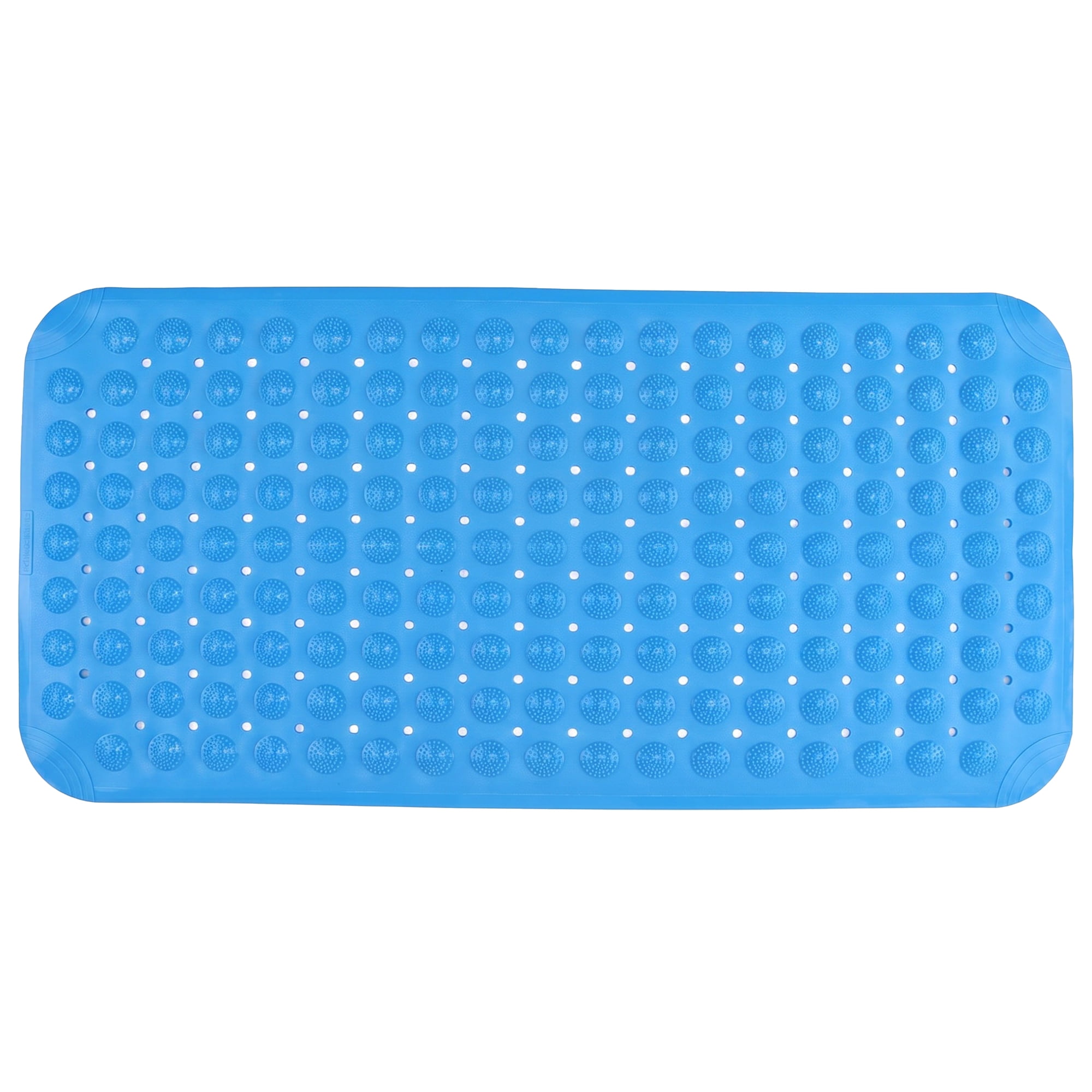 Unique Bargains Non Slip Quick Dry Machine Washable Bath Tub Mat Blue 28" x 14"