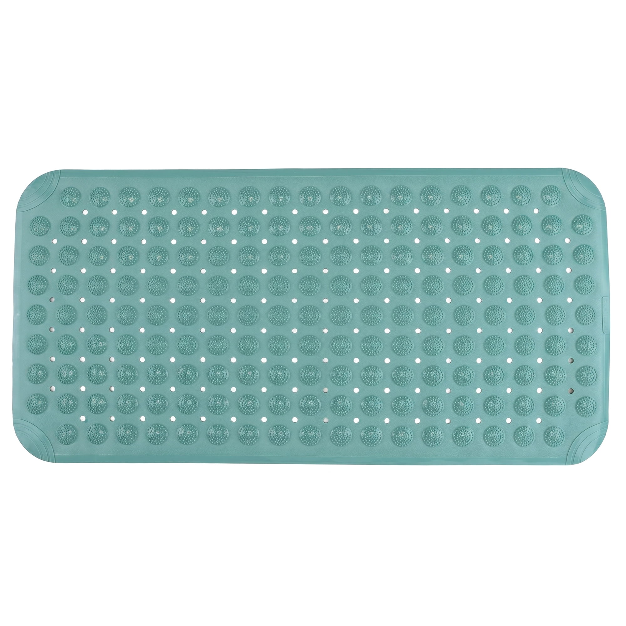 Unique Bargains Non Slip Quick Dry Machine Washable Bath Tub Mat Green 32" x 16"