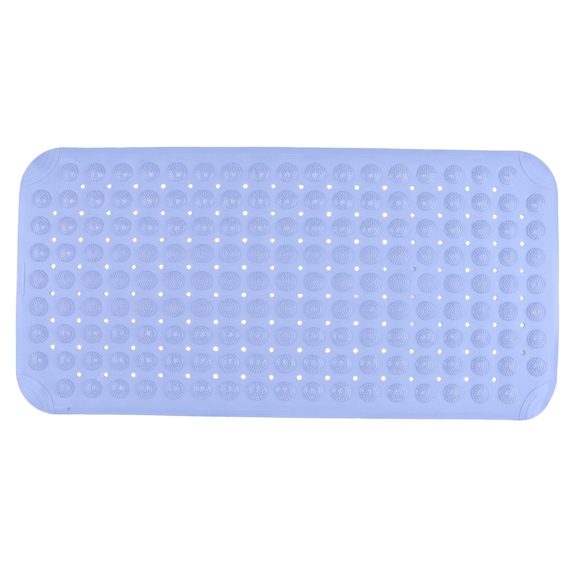 Unique Bargains Non Slip Quick Dry Machine Washable Bath Tub Mat Light Blue 32" x 16"