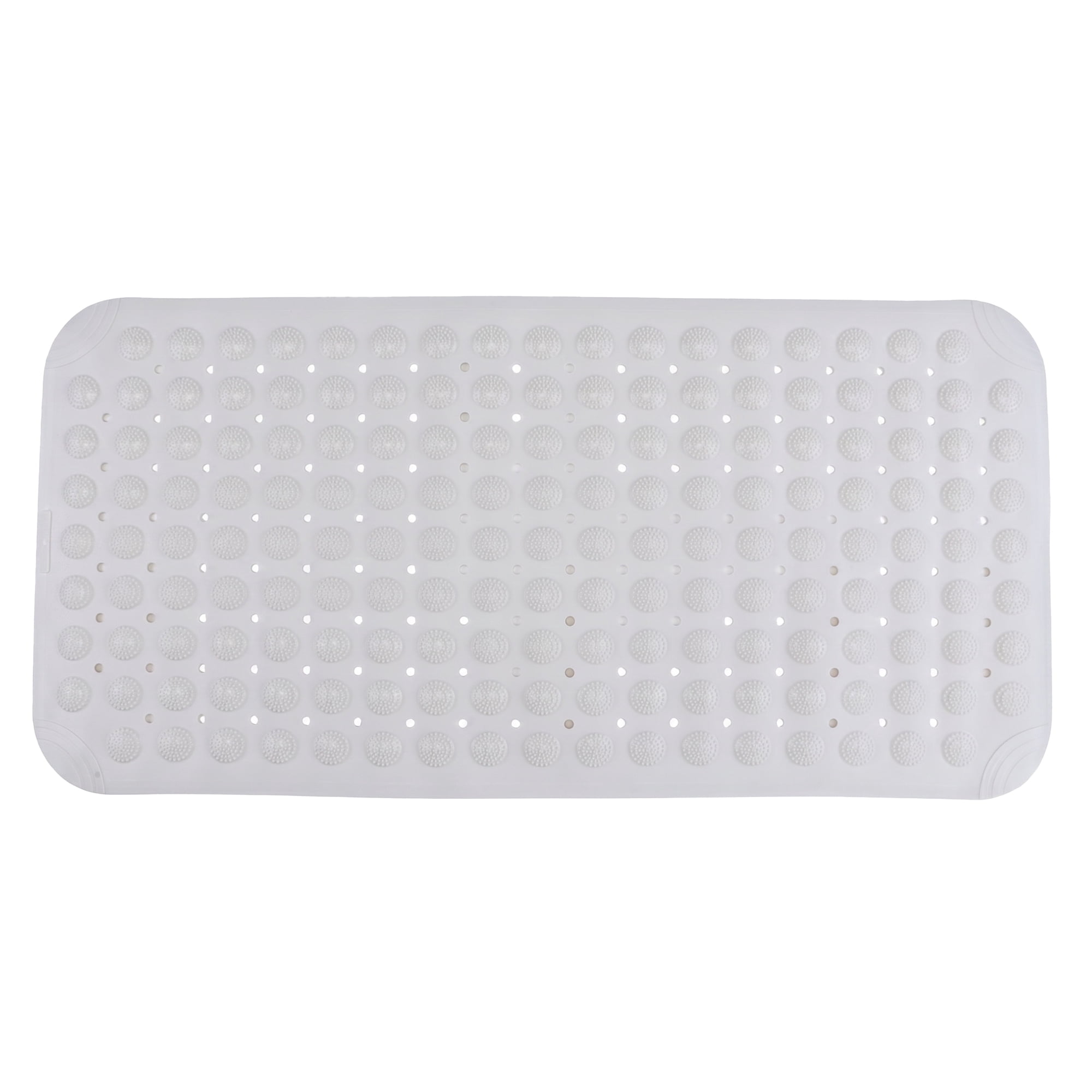 Unique Bargains Non Slip Quick Dry Machine Washable Bath Tub Mat White 32" x 16"