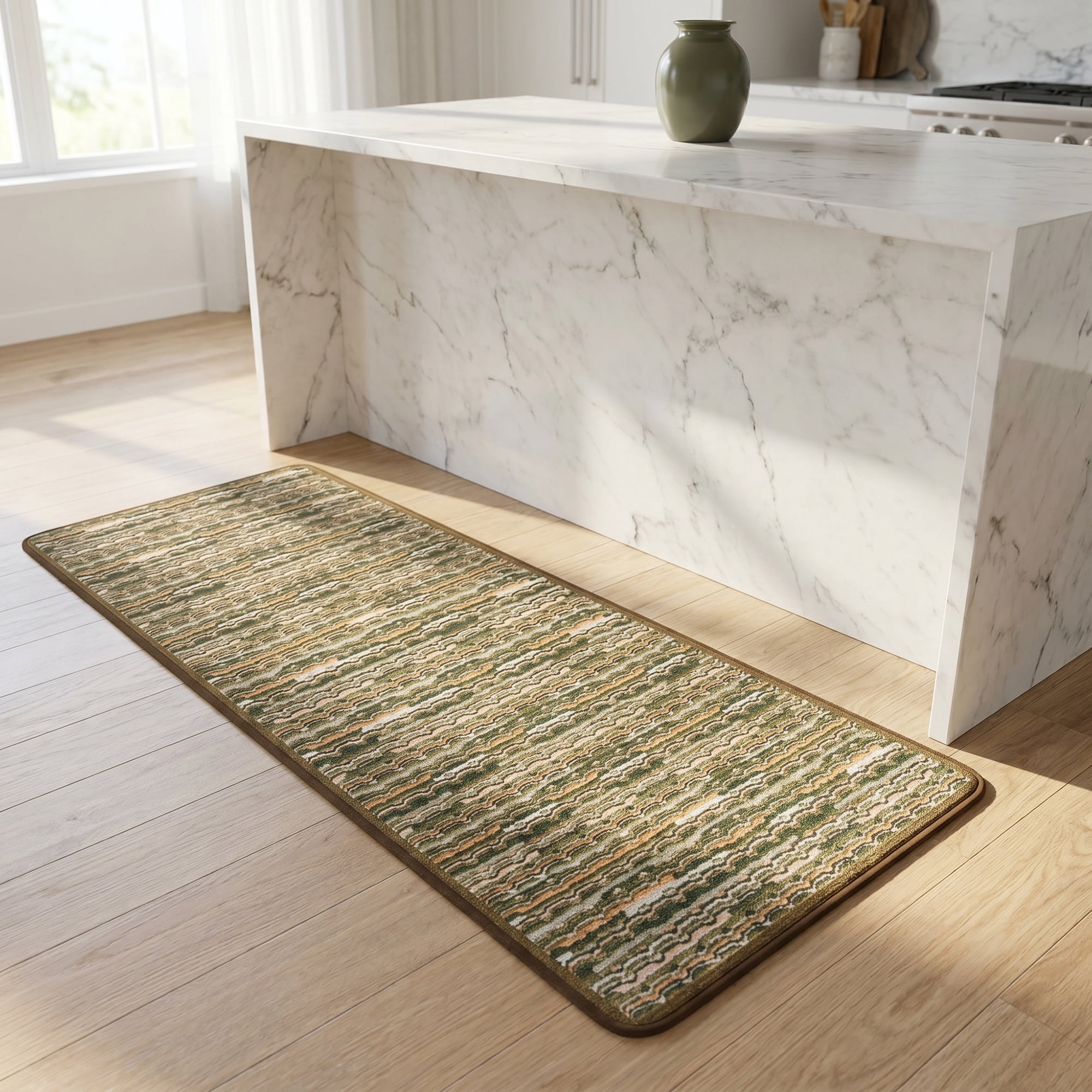 Unique Bargains Non-Slip Rubber Backing Mats for Floor Oil Absorbent Brown 47" x 18"