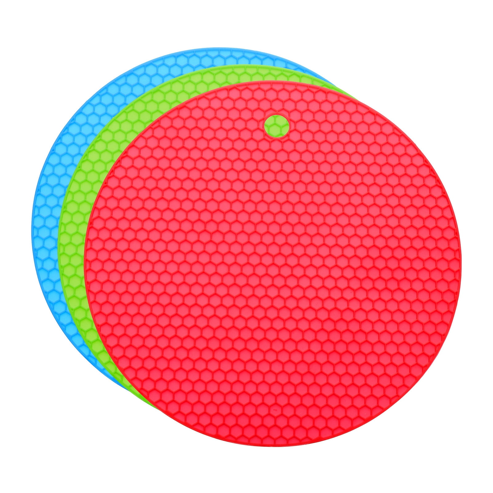 Unique Bargains Non-Slip Silicone Jar Opener Pads Texture Can Opener Blue, Green, Red