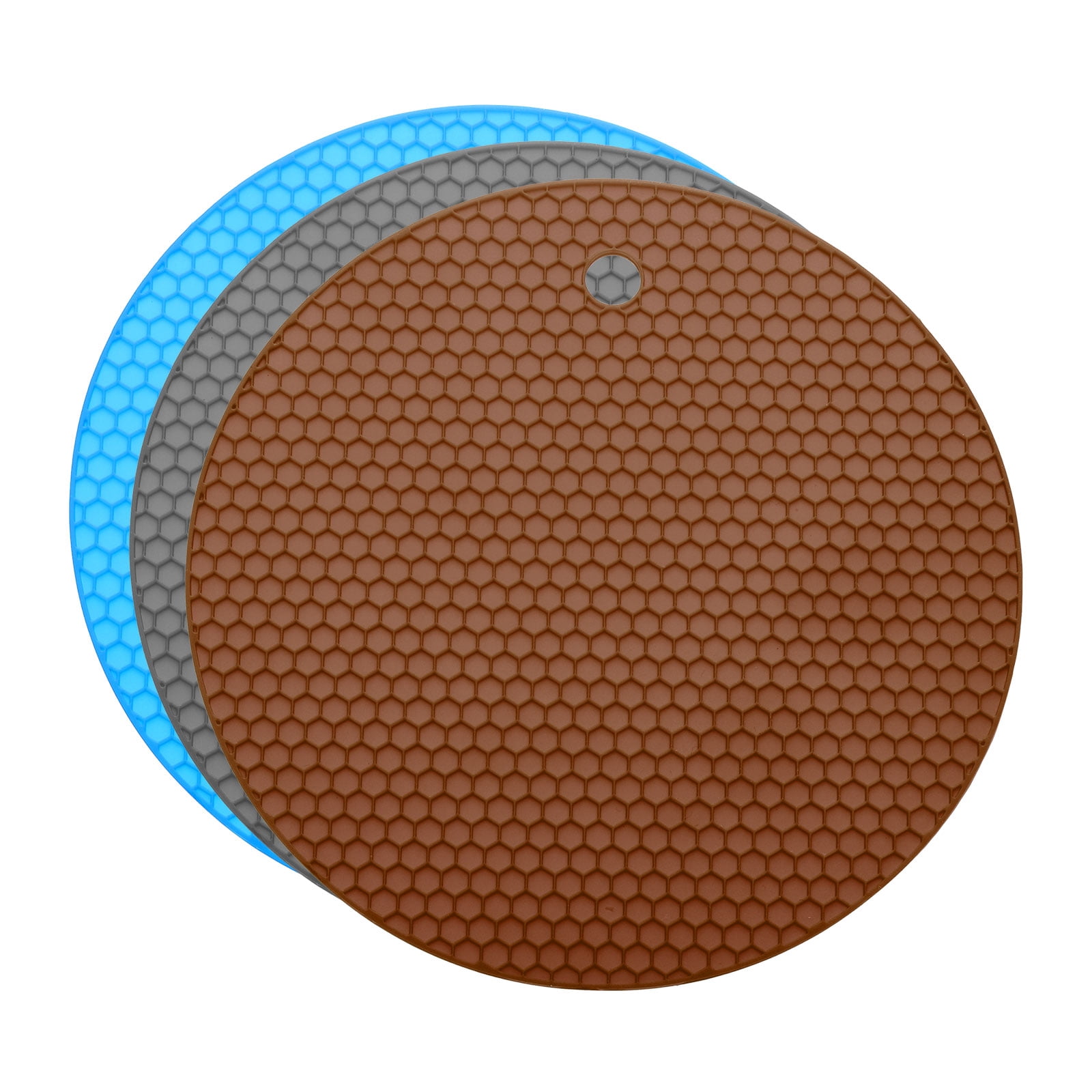Unique Bargains Non-Slip Silicone Jar Opener Pads Texture Can Opener Brown, Gray, Blue