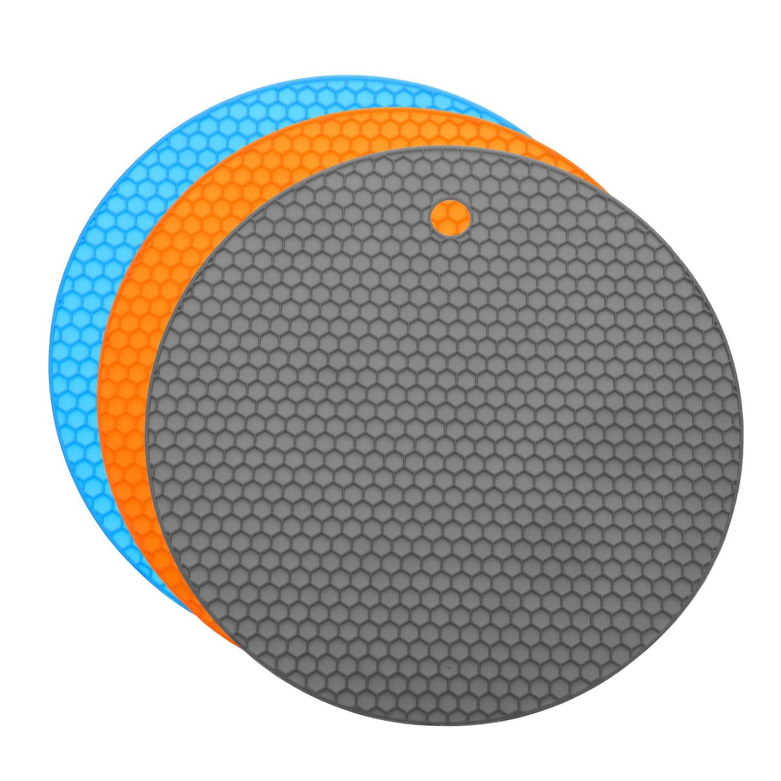 Unique Bargains Non-Slip Silicone Jar Opener Pads Texture Can Opener Orange, Blue, Gray