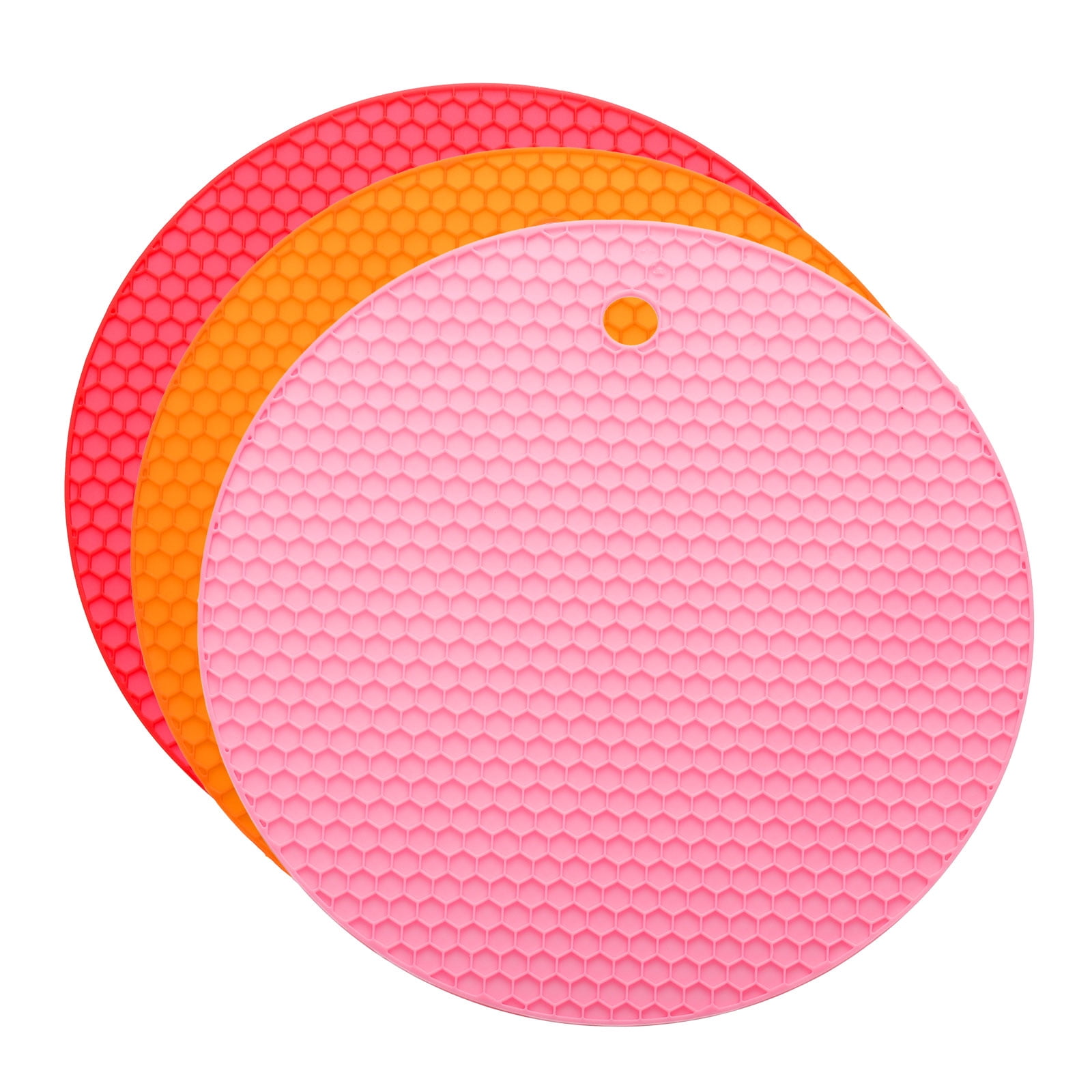 Unique Bargains Non-Slip Silicone Jar Opener Pads Texture Can Opener Pink, Orange, Red