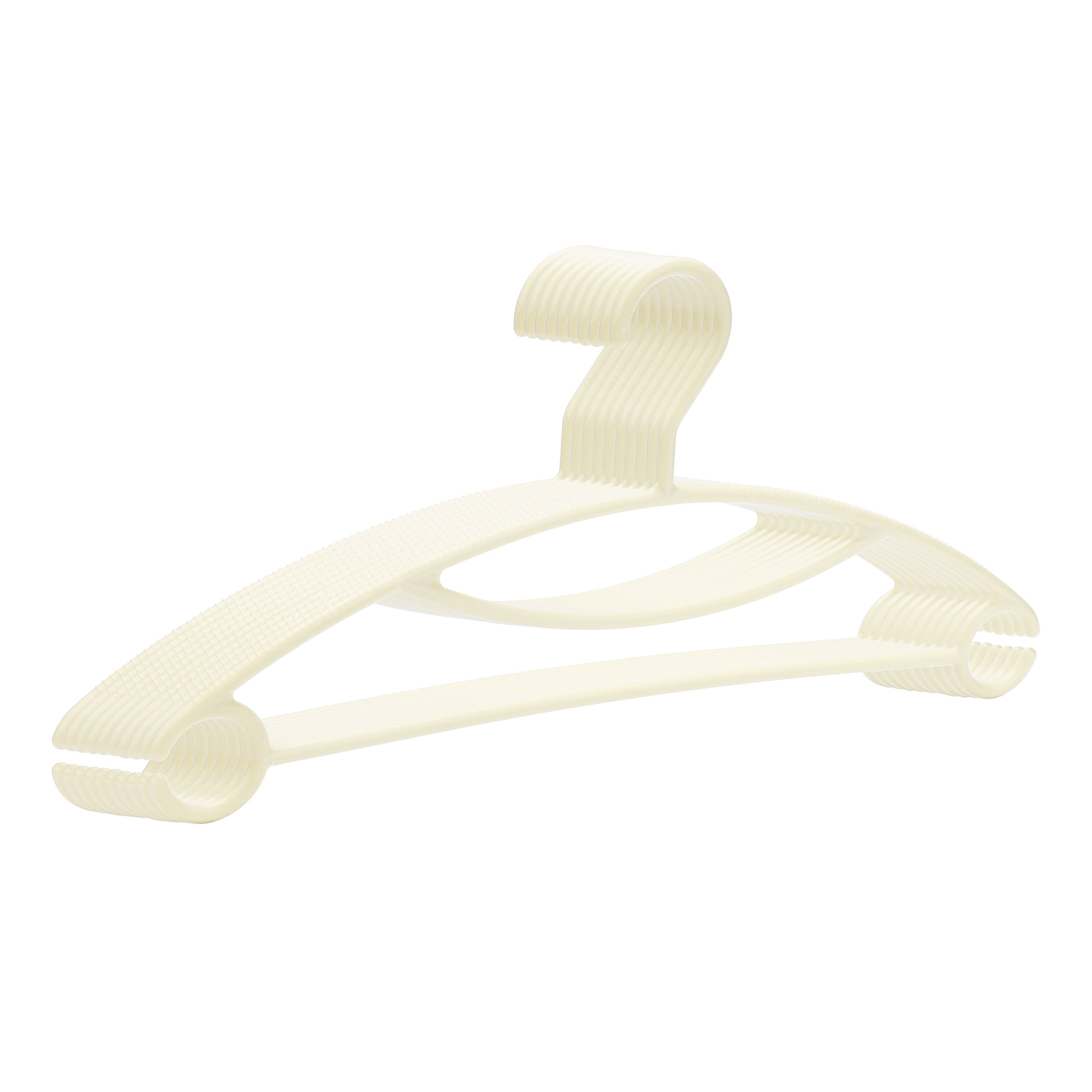 Unique Bargains Non-Slip Space Saving Clothes Hangers 10 Pack Beige