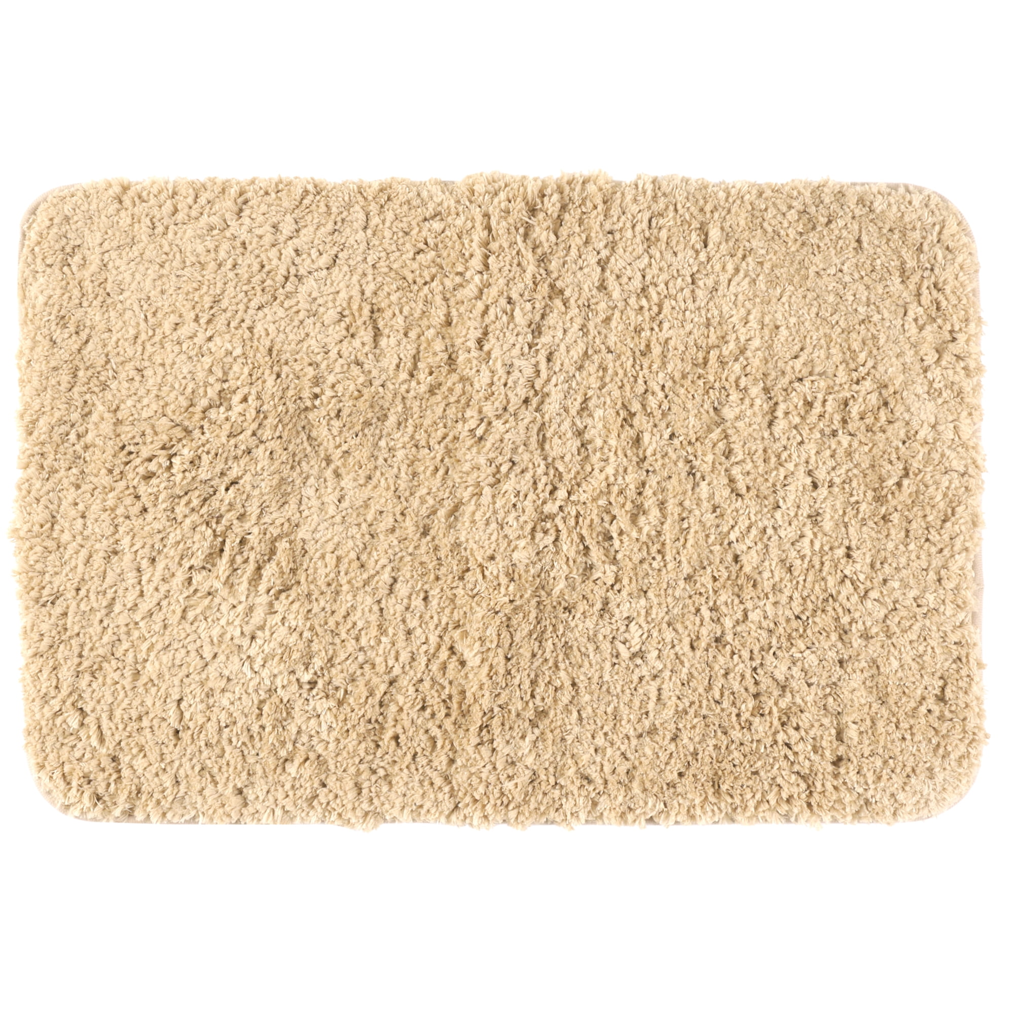 Unique Bargains Non-Slip Thick Microfiber Soft Plush Bathroom Mat Quick Dry Bath Rug Khaki 16"x24"