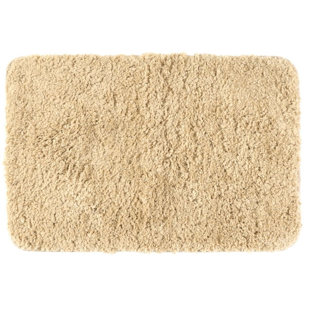 Unique Bargains Non-Slip Thick Microfiber Soft Plush Bathroom Mat Quick Dry Bath Rug Khaki 20"x32"