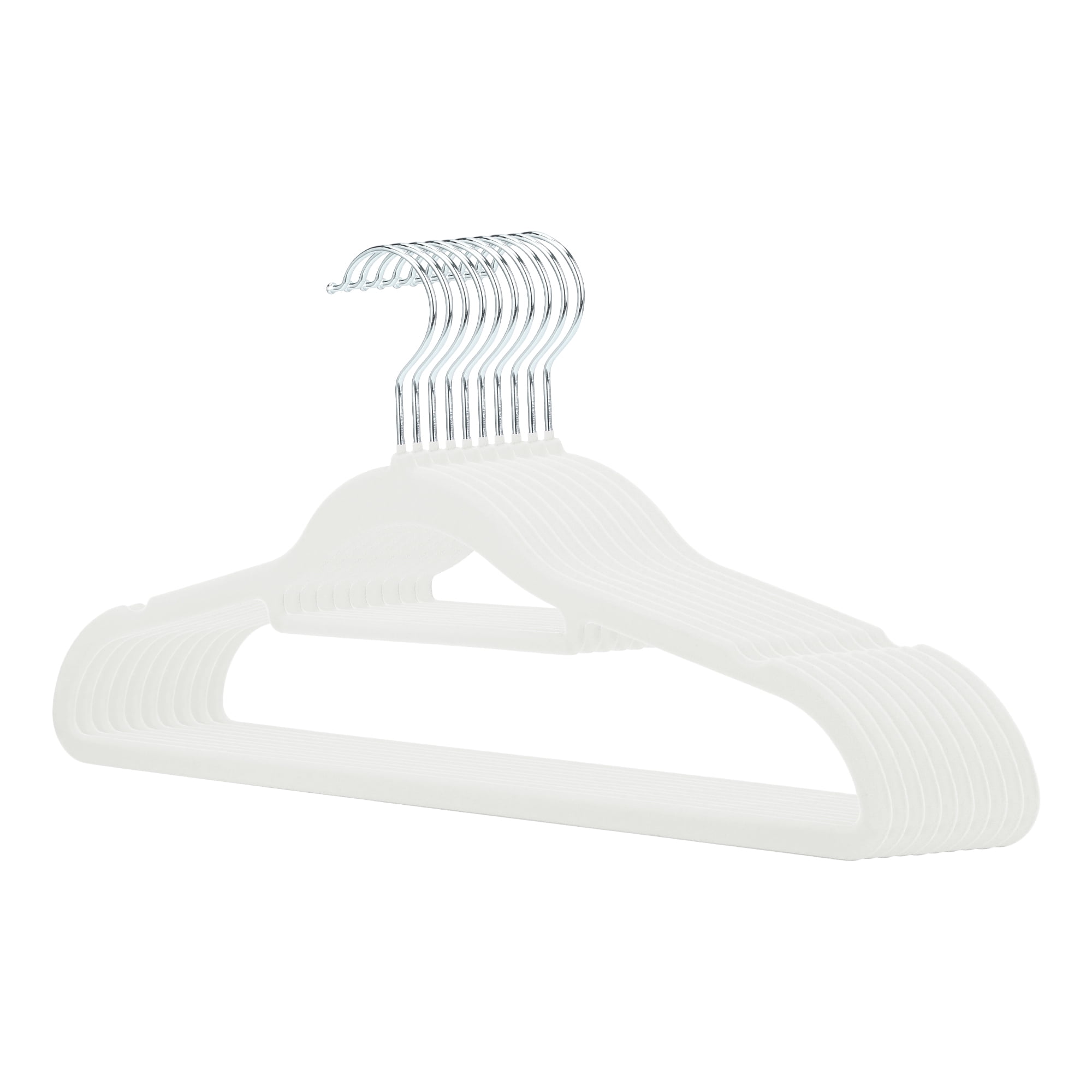 Unique Bargains Non-Slip Velvet Hangers for Closet Organization 10 Pcs Beige