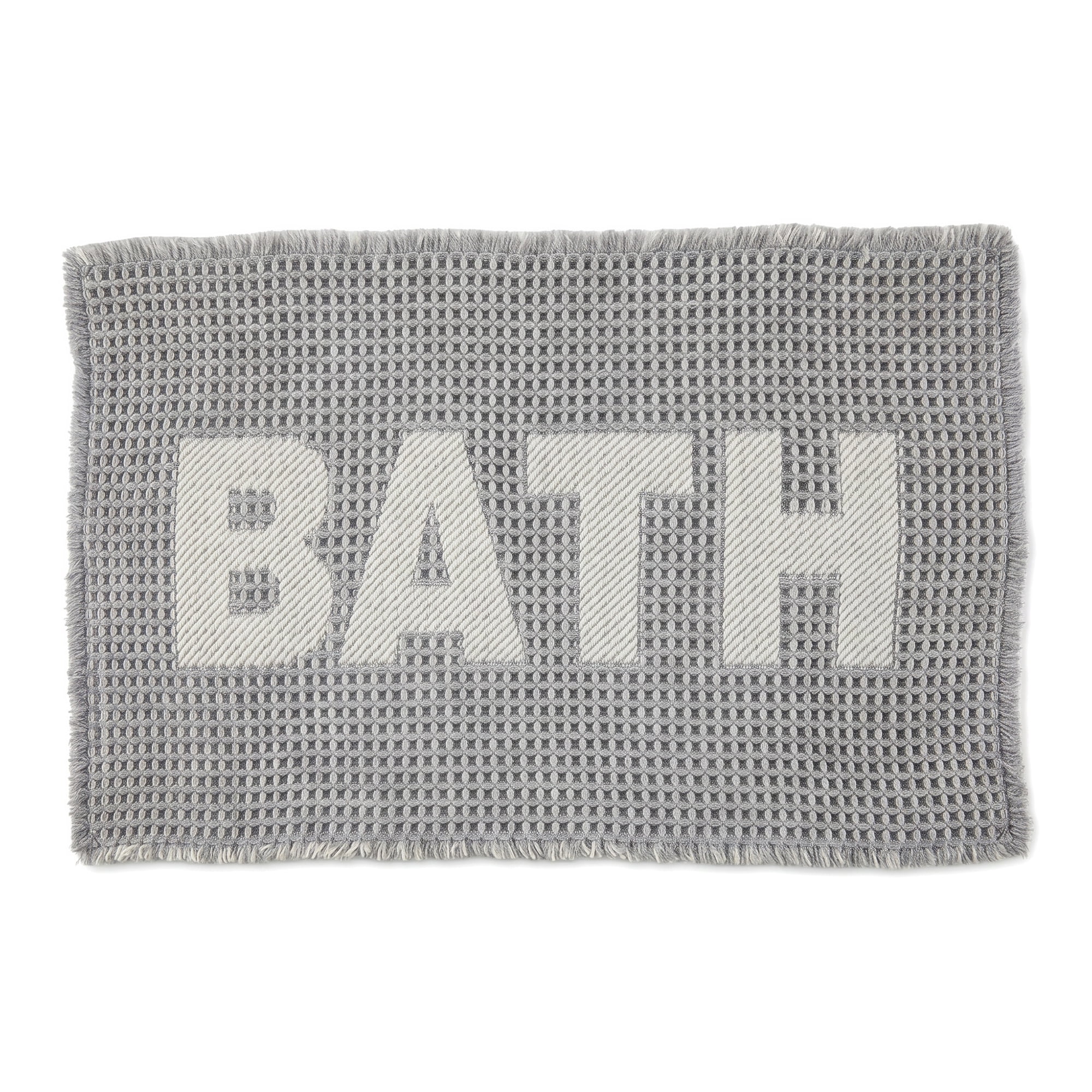 Unique Bargains Non Slip Washable Absorbent Quick Dry Waffle Bath Mat Gray 24" x 17"