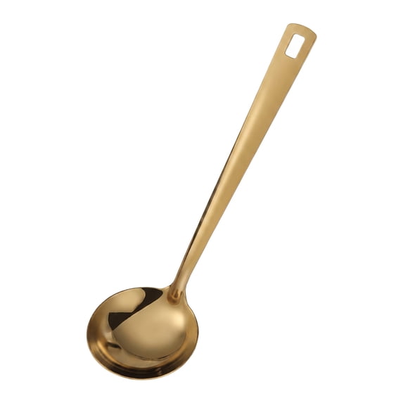 Unique Bargains Non Stick Heat Resistance Stainless Steel Soup Spoon 9.6" x 3"