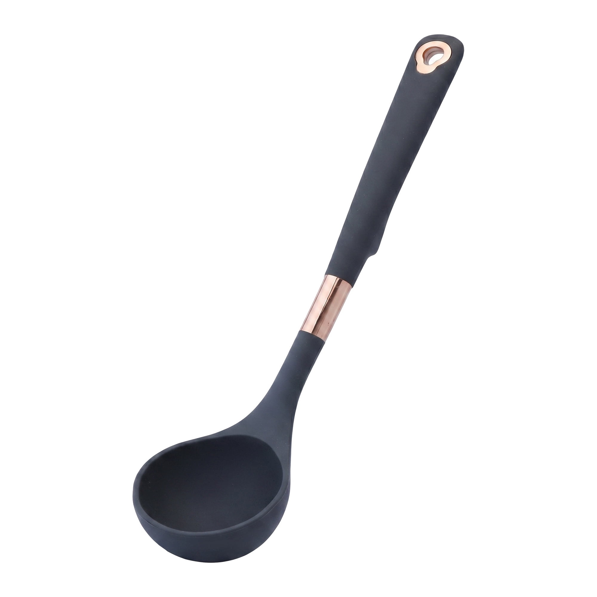 Unique Bargains Non Stick Heat Resistant Kitchen Tool Silicone Spoon Black 13" x 3.1"