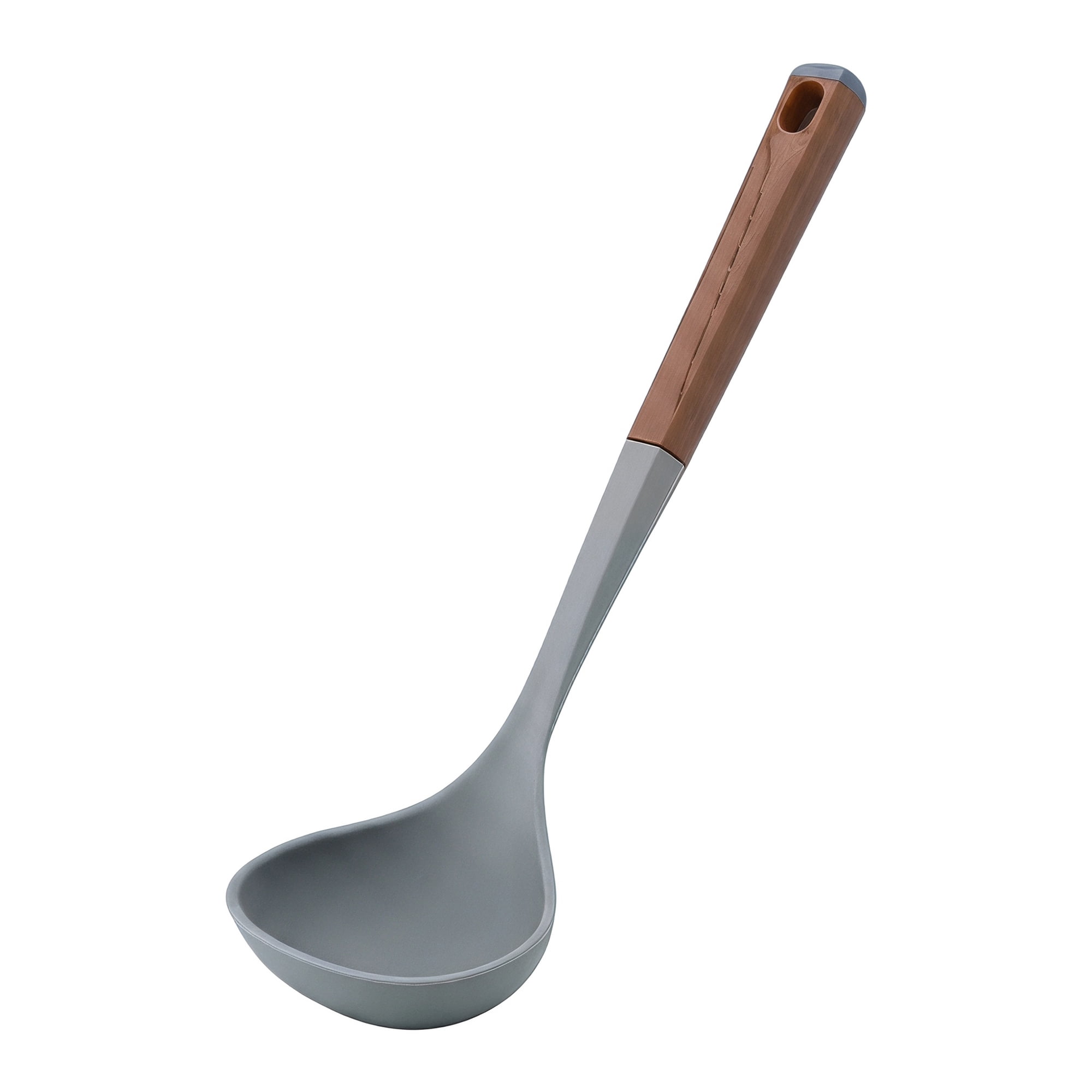 Unique Bargains Non Stick Heat Resistant Kitchen Tool Silicone Spoon Grey A 12.2" x 3.1"