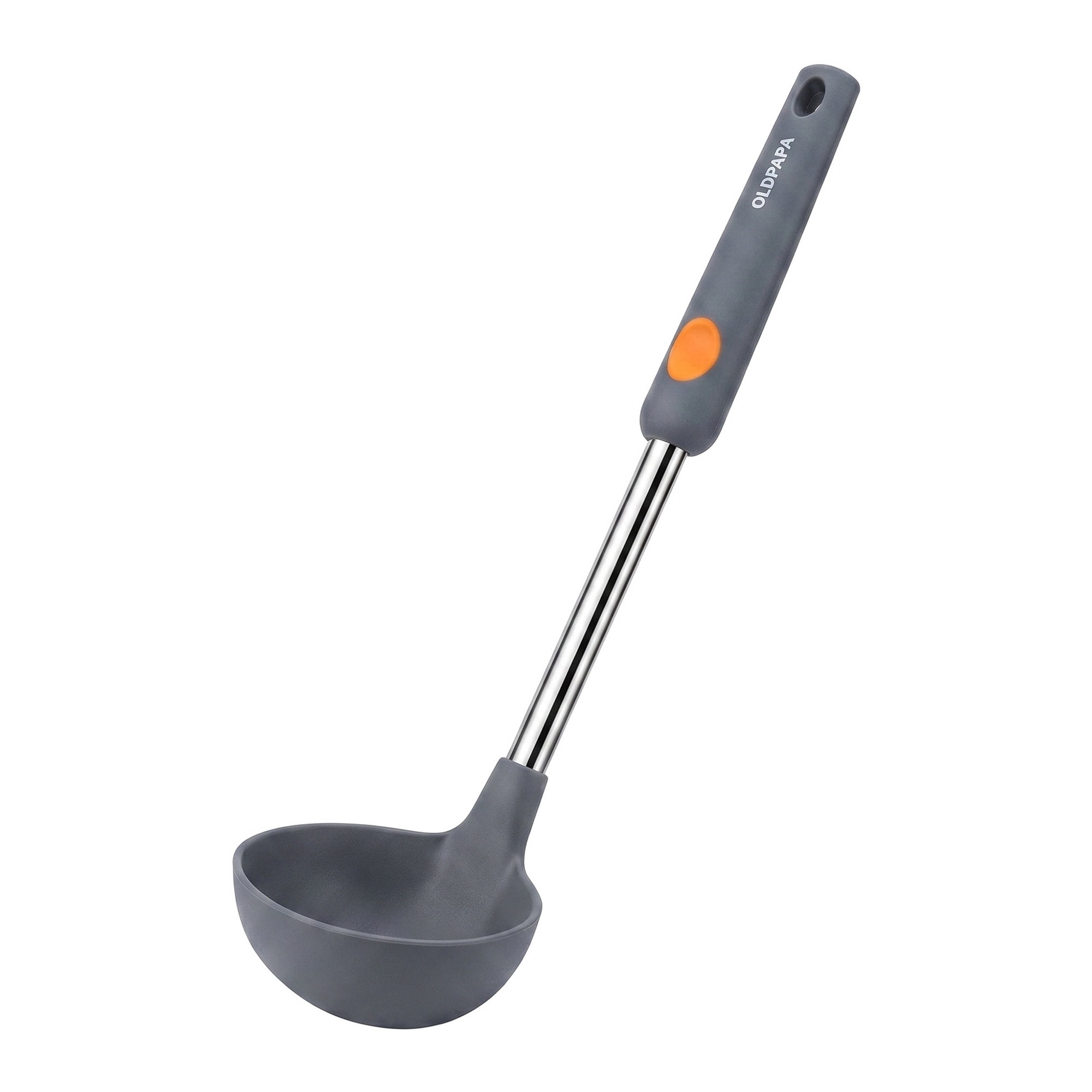 Unique Bargains Non Stick Heat Resistant Kitchen Tool Silicone Spoon Grey B 13.8" x 3.5"