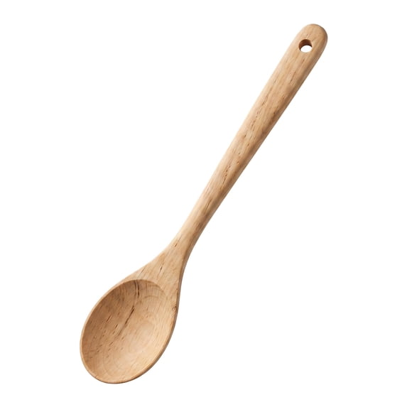 Unique Bargains Non Stick Pans Heat Resistant Handle Wood Spoon Brown C 13" x 2"