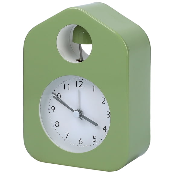 Unique Bargains Non-Tick Alarm Clock with Round Bell Design Green 3.9"L x 2.0"W x 5.5"H