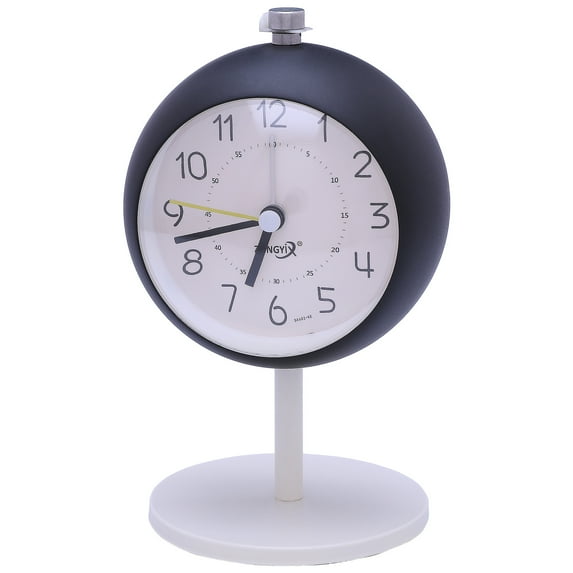 Unique Bargains Non-Tick Movement Alarm Clock Black 3.7"L x 3.1"W x 5.9"H