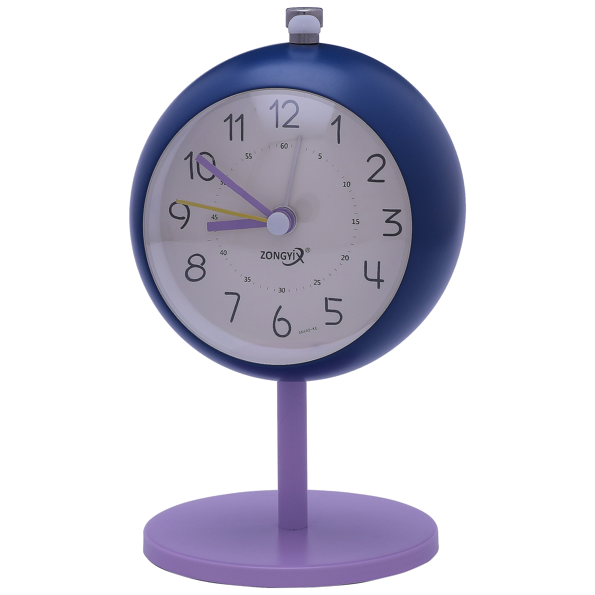 Unique Bargains Non-Tick Movement Alarm Clock Blue 3.7"L x 3.1"W x 5.9"H