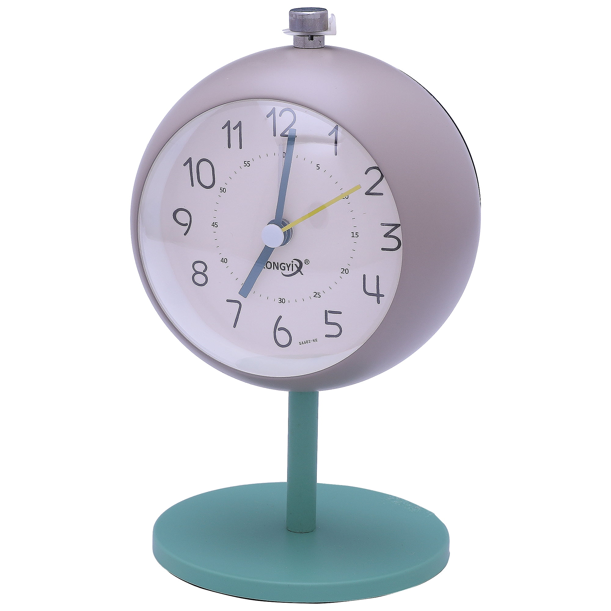 Unique Bargains Non-Tick Movement Alarm Clock Purple 3.7"L x 3.1"W x 5.9"H