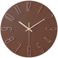 thumbnail image 1 of Unique Bargains 2 Pcs Non-Ticking Analog Battery Operated Wall Clock Brown, 1 of 6