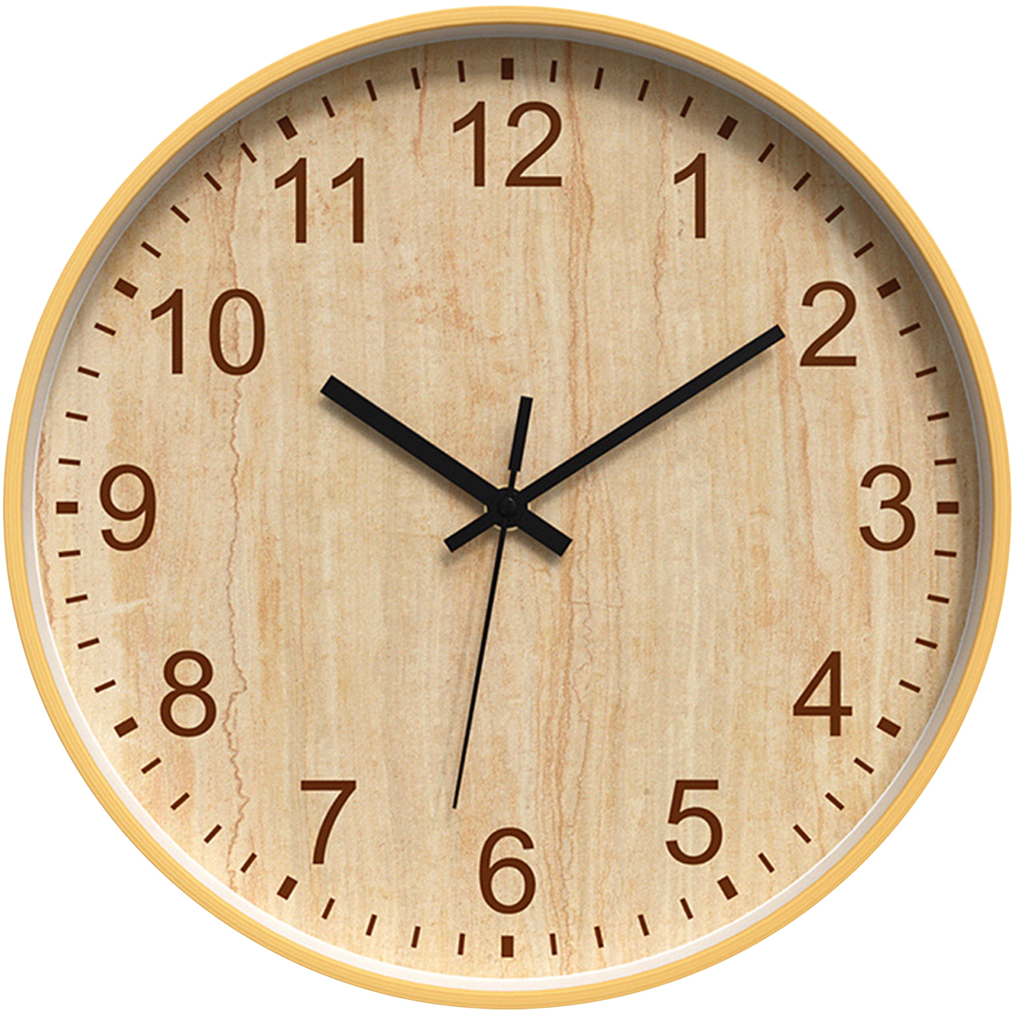 Unique Bargains Non-Ticking Battery Operated Colorful Analog Wall Clock Khaki