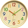 thumbnail image 1 of Unique Bargains Non-Ticking Battery Operated Colorful Analog Wall Clock Multicolor, 1 of 6