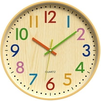 Unique Bargains Non-Ticking Battery Operated Colorful Analog Wall Clock Multicolor