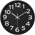 thumbnail image 1 of Unique Bargains Non-Ticking Battery Operated Wall Clock Black, 1 of 6