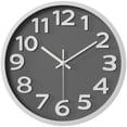 thumbnail image 1 of Unique Bargains Non-Ticking Battery Operated Wall Clock Grey, 1 of 6