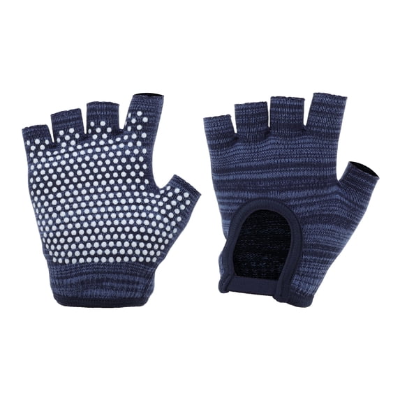 Unique Bargains Non-slip Fingerless Yoga Gloves One Size Cyan, Blue