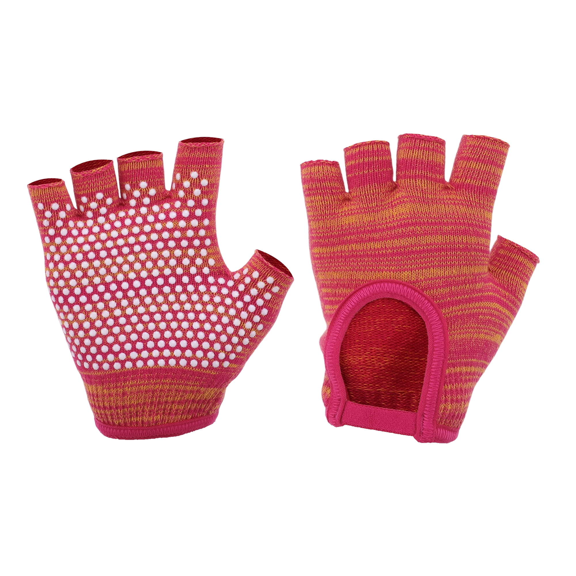Unique Bargains Non-slip Fingerless Yoga Gloves One Size Rose Orange