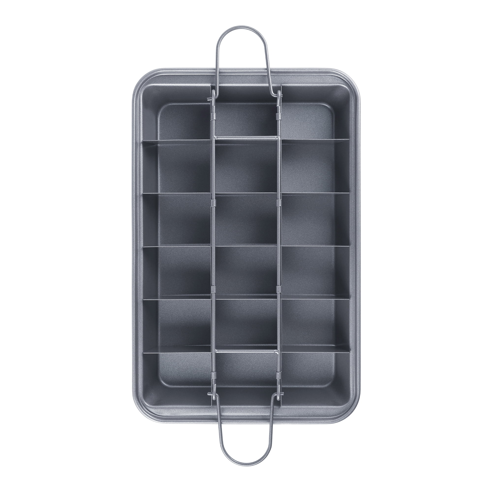 Unique Bargains Non-stick Brownie Cake Pan with Dividers Silver 12.2*7.9*1.6in