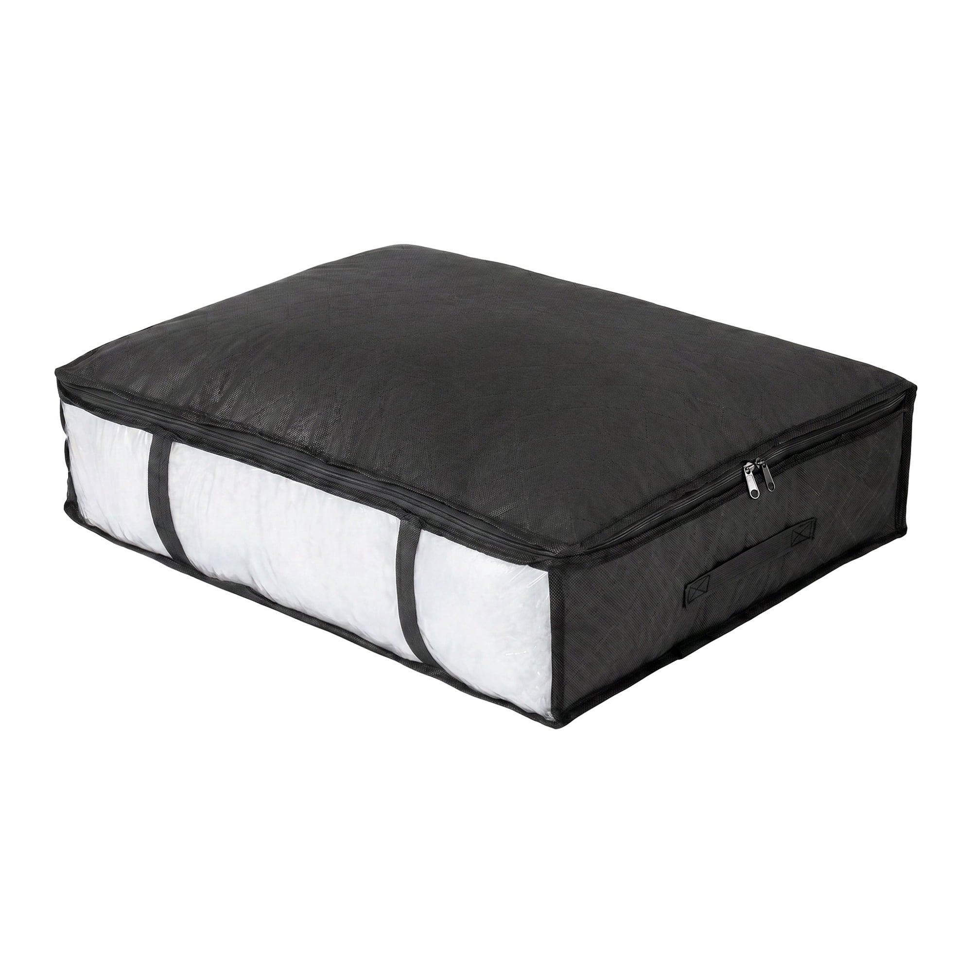 Unique Bargains Non-woven Underbed Black Zipper Storage Bag Black 23.6" x 17.7" x 5.9"