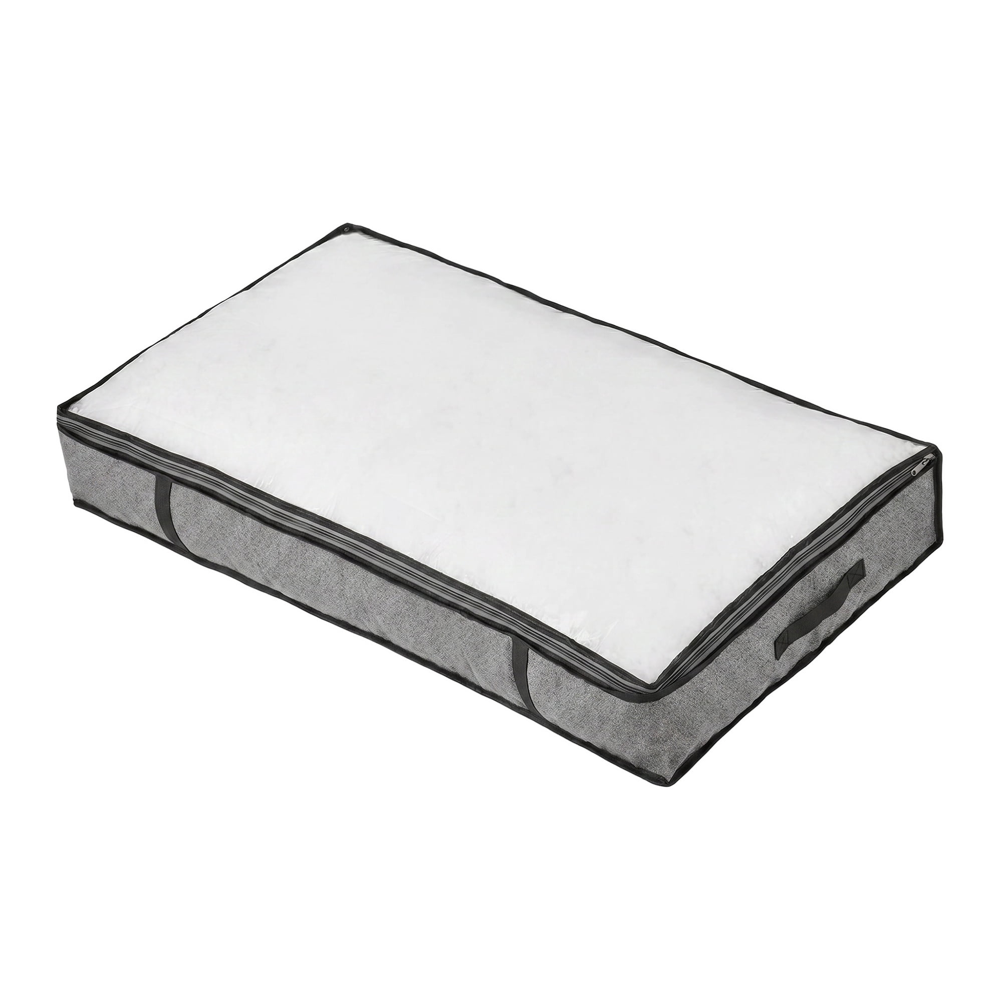 Unique Bargains Non-woven Underbed Black Zipper Storage Bag Dark Gray 39.4" x 19.7" x 5.9"