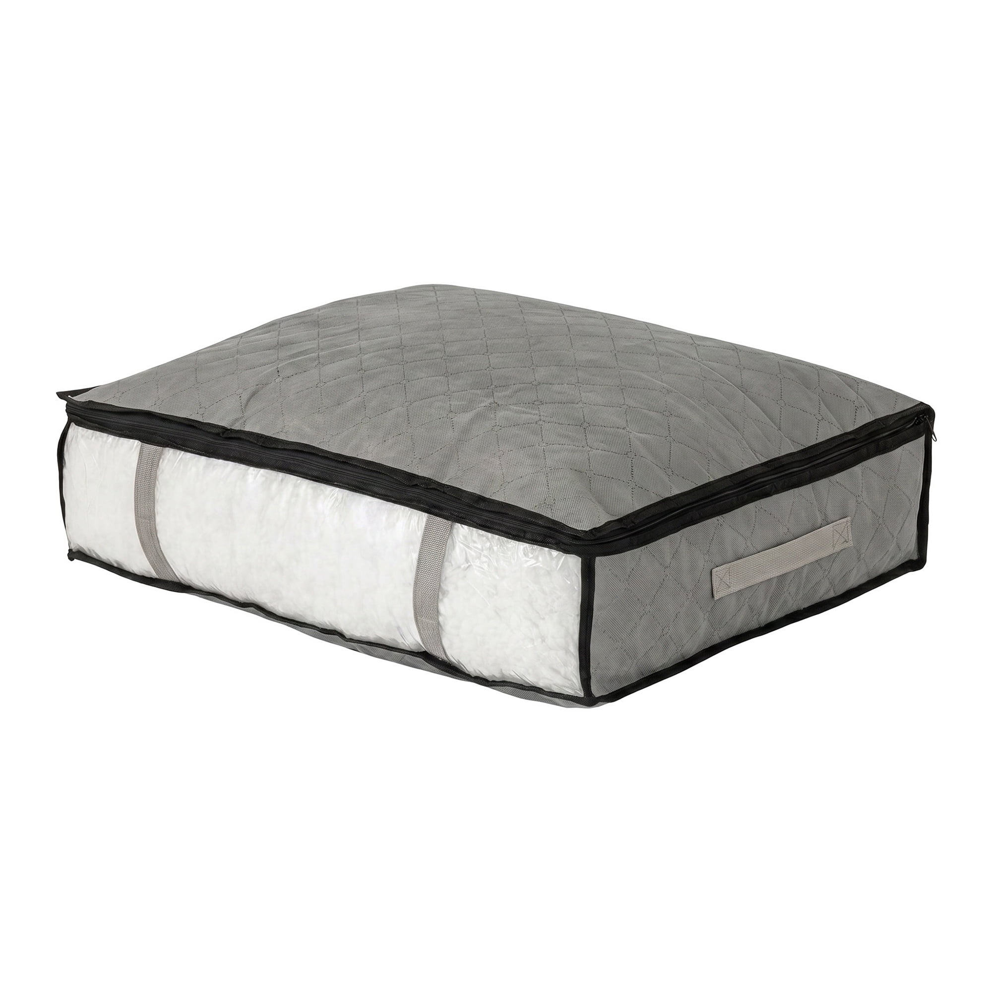 Unique Bargains Non-woven Underbed Black Zipper Storage Bag Gray 23.6" x 17.7" x 5.9"